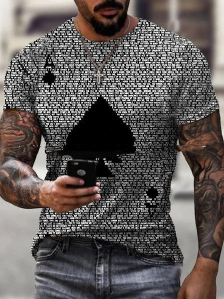 Poker Spades Print Casual T-shirt