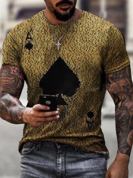 Poker Spades Print Casual T-shirt