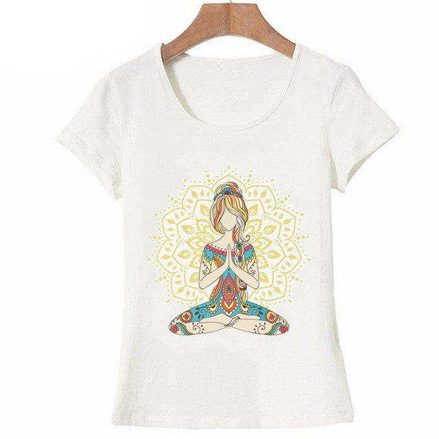 New Women T-shirts Casual Harajuku Buddha Mandala Lotus
