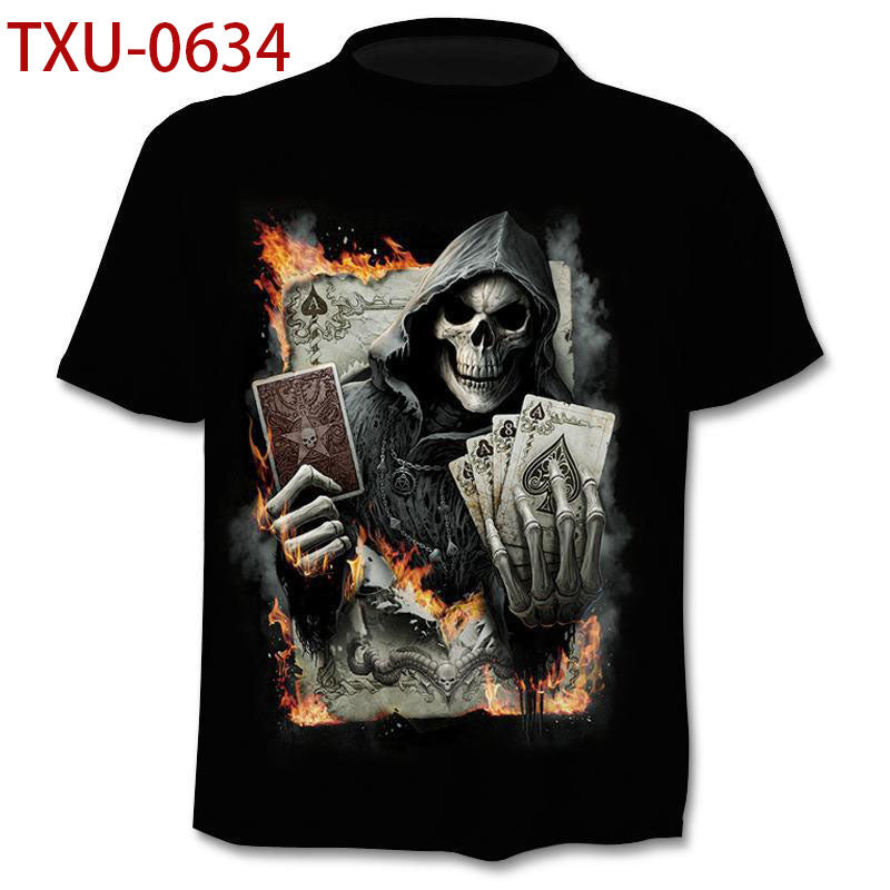 Personalized Street Skull T-shirt Short Sleeves