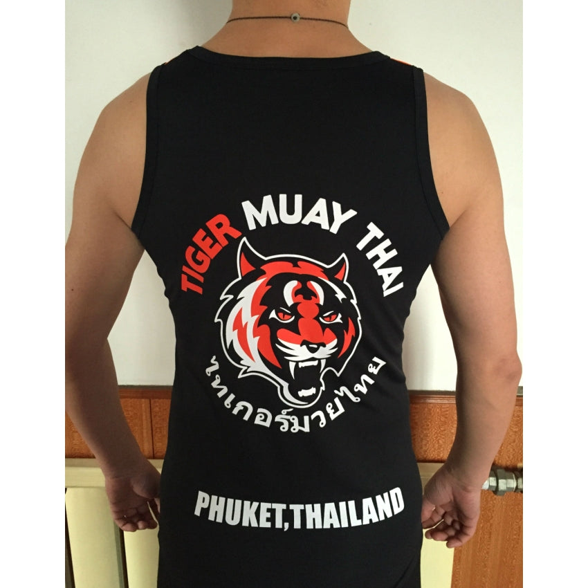 Thai Tiger Boxing Gym Black and Orange Vest