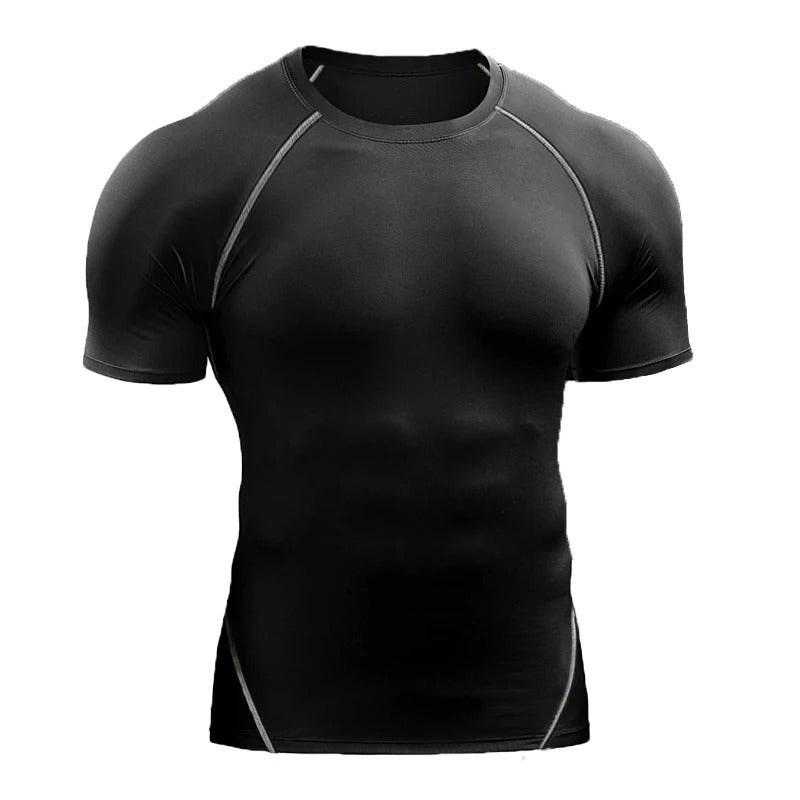 Workout Clothes Short Sleeve Men Quick Drying Clothes Exercise Running T-shirt