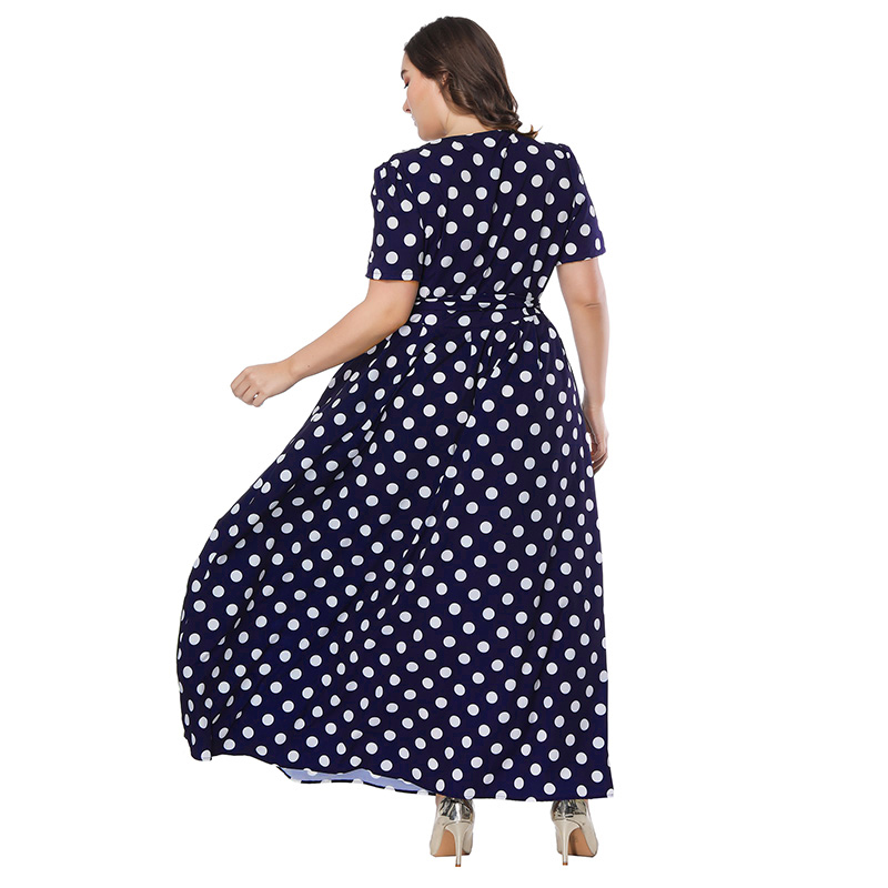 Plus size women's polka dot dress