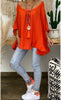 Round Neck Ruffled Solid Color  Back Loose Large Size Women's Clothing