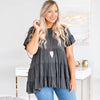 Ladies ruffled pullover blouse