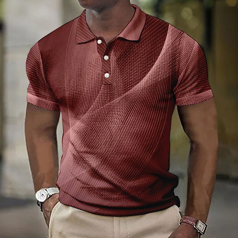3D Button Short-sleeved Polo Shirt
