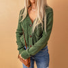 Summer Solid Color Knitted Cardigan Pocket Button Texture Long Sleeve