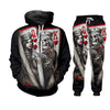 New Men's 3D Hooded Loose Sweater Two-piece Suit
