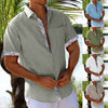 Vacation Short Sleeve Shirts With Plaid Side Summer Hawaii Beach Top Mens Clothing